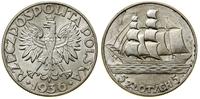 5 złotych 1936, Warszawa, Żaglowiec, przetarte, 