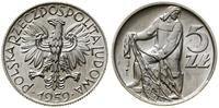 5 złotych 1959, Warszawa, Rybak, wyśmienite, Par