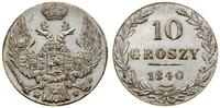 10 groszy 1840, Warszawa, ładne, Bitkin 1182, Pl