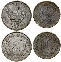 Polska, zestaw: 20 i 10 fenigów, 1917