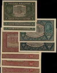 Polska, zestaw 9 banknotów, 23.08.1919