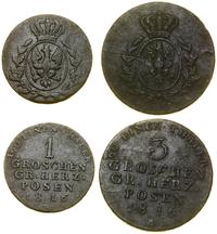 Polska, zestaw: 1 grosz i 3 grosze, 1816 B