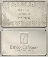 srebrna sztabka kolekcjonerska, BANCO CAFETERO, 