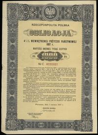 Rzeczpospolita Polska (1918–1939), obligacja 4 1/2 % wewnętrznej pożyczki państwowej na 1.000 złotych, 1.06.1937