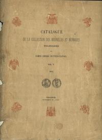 wydawnictwa polskie, Catalogue de la collection des medailles et monnaies polonaises du comte E..