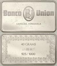 srebrna sztabka kolekcjonerska, BANCO UNION Cara