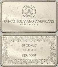 srebrna sztabka kolekcjonerska, BANCO BOLIVIANO 