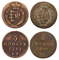 lot: 2x 3 grosze 1811 i 1812, Warszawa, 3 grosze