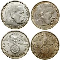 Niemcy, zestaw 2 x 2 marki, 1937 A (Berlin), 1938 B (Wiedeń)