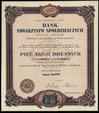 Polska, 5 akcji po 500 złotych = 2.500 złotych, 1929