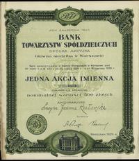 Polska, akcja imienna na 500 złotych, 1929