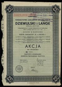 Polska, akcja na okaziciela o wartości 250 złotych, 1937