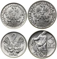 Polska, zestaw: 2 i 5 złotych, 1974