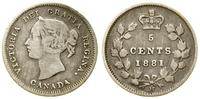 Kanada, 5 centów, 1881 H