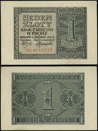 1 złoty 1.08.1941, seria BD, numeracja 9115717, 