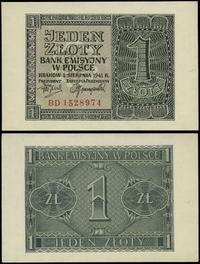 1 złoty 1.08.1941, seria BD, numeracja 1528974, 