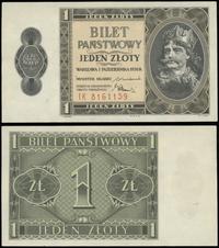1 złoty 1.10.1938, seria IK, numeracja 8161159, 