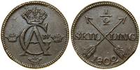 Szwecja, 1/2 skillinga, 1802