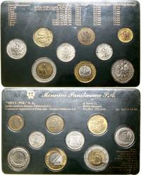 Polska, zestaw monet III RP wprowadzonych do obiegu 1.01.1995