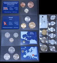 5 kompletow monet, lot zawiera monety z Rumunii,