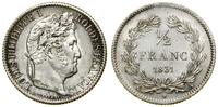 Francja, 1/2 franka, 1831 A