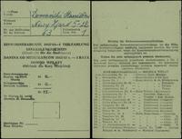Polska, kwit z potwierdzeniami wpłaty daniny od mieszkańca Stanisława Domańskiego, 1942–1943