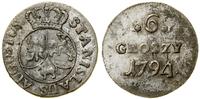 Polska, 6 groszy miedziane, 1794