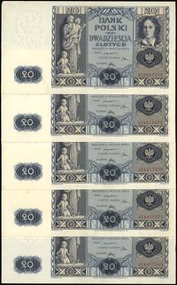 Polska, zestaw 11 banknotów, 1930–1936