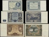Polska, zestaw 3 banknotów, 1930–1936