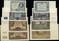 Polska, zestaw 4 banknotów, 1930–1940