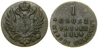 Polska, 1 grosz polski z miedzi krajowej, 1824 IB