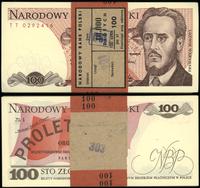 Polska, zestaw: 100 x 100 złotych z banderolą NBP, 1.12.1988