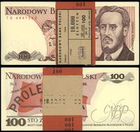 Polska, zestaw: 100 x 100 złotych z banderolą NBP, 1.12.1988