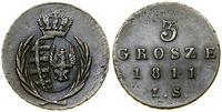 3 grosze 1811 IS, Warszawa, patyna, czytelny egz