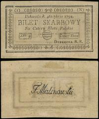 4 złote polskie 4.09.1794, seria 1-N, banknot po