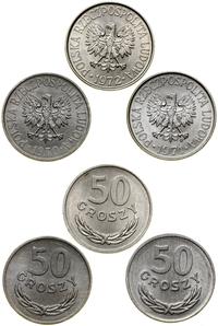 Polska, zestaw: 3 x 50 groszy, 1970, 1971, 1972