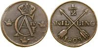 Szwecja, 1/2 skillinga, 1803
