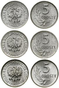 Polska, 3 x 5 groszy, 1962, 1963, 1968