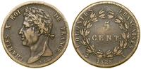Gujana Francuska (1780–1846), 5 centymów, 1828 A