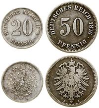 Cesarstwo Niemieckie, zestaw: 20 i 50 fenigów, 1875–1876