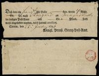 Polska, pokwitowanie na 4 talary, 1796