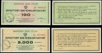 Polska, zestaw: bony na 100 i 5.000 złotych, 1982