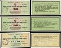 Polska, zestaw: bony na 100 (x2) i 5.000 złotych, 1982