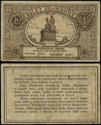 Polska, bilet zdawkowy – 20 groszy, 28.04.1924