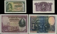 Hiszpania, zestaw 4 banknotów, 1925–1928