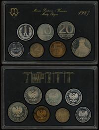 Polska, zestaw rocznikowy monet obiegowych – prooflike, 1987