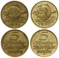 Polska, zestaw: 2 x 5 fenigów, 1932