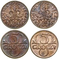 Polska, zestaw: 2 x 5 groszy, 1939