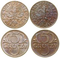 Polska, zestaw: 2 x 5 groszy, 1938, 1939