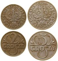 Polska, zestaw: 5 groszy oraz 2 grosze, 1935